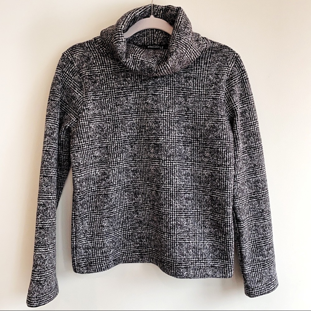 JCREW Mercantile Black & Grey Turtleneck - Size Small
